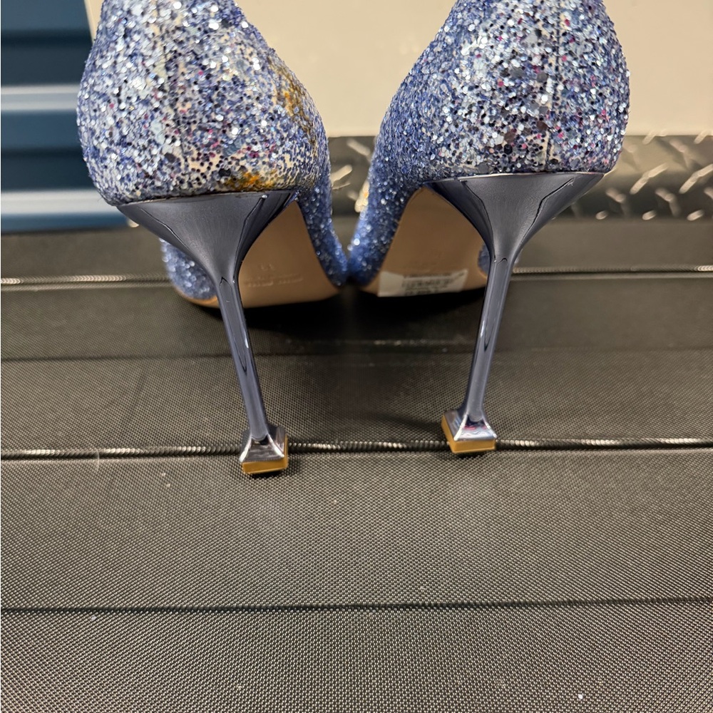 Miu Miu Sparkling Blue Heels with Crystal Embellishments - Picture 4 of 7